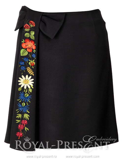 Набор из 4 дизайнов машинной вышивки Ягодки цветочки