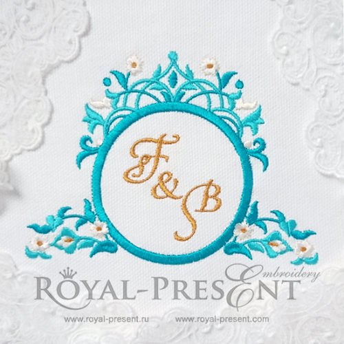 Дизайн машинной вышивки Восточная рамка для монограммы