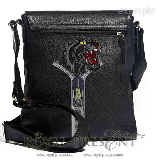 Дизайн машинной вышивки Пантера в молнии