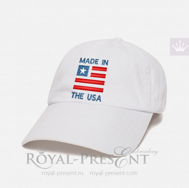 Дизайн машинной вышивки Надпись Сделано в США