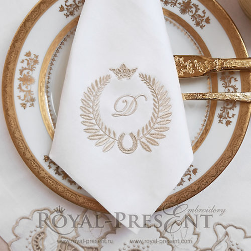 Дизайн машинной вышивки Обрамление Подкова для монограммы