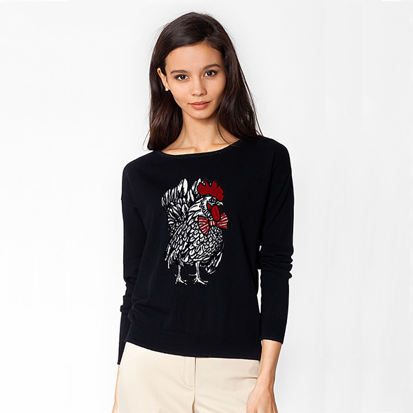 Дизайн машинной вышивки Петух в бабочке