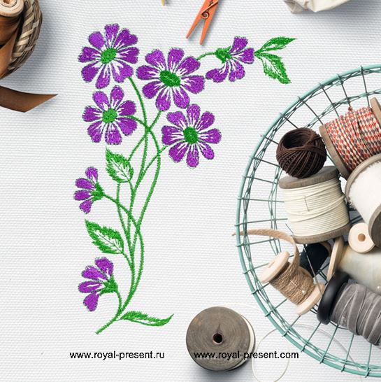 Дизайн машинной вышивки Полевые цветы