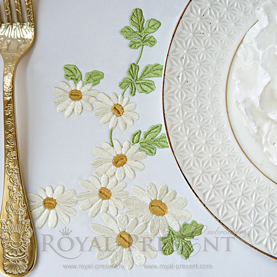 Дизайн машинной вышивки Полевые ромашки