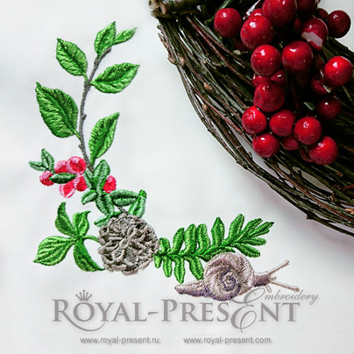 Дизайн машинной вышивки Лесная улитка