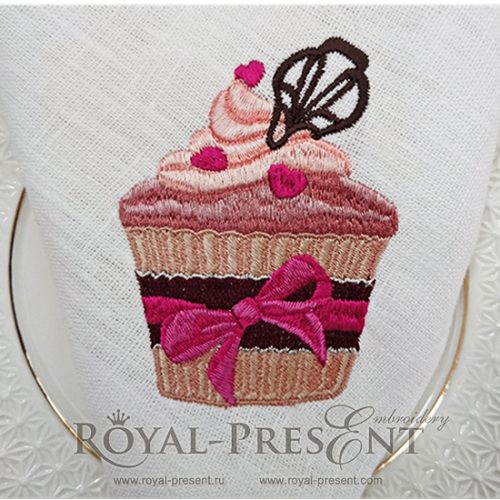 Дизайн машинной вышивки Кекс влюбленных