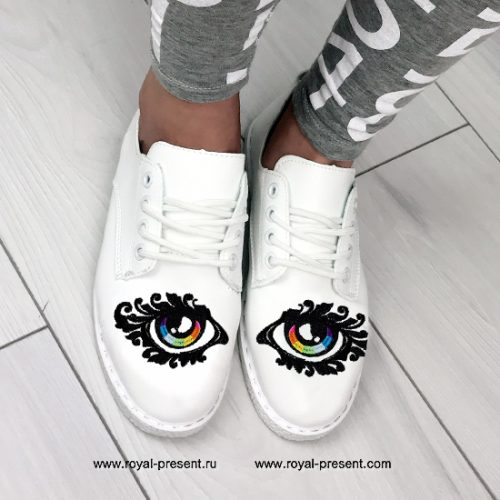 Дизайн машинной вышивки Радужный глаз