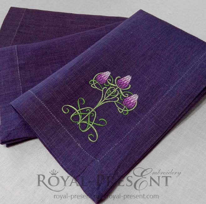 Дизайн машинной вышивки Репейник