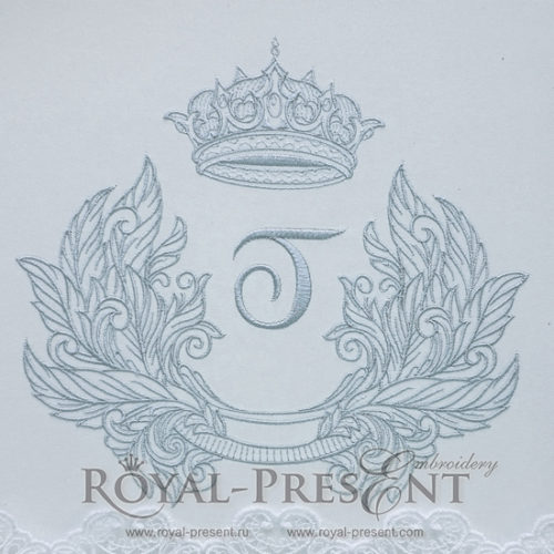Дизайн машинной вышивки Ретро обрамление для монограммы в стиле барокко
