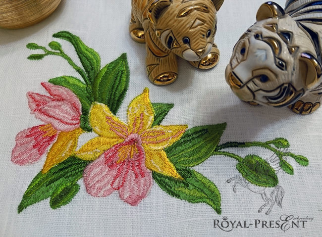 Дизайн машинной вышивки Роскошные орхидеи