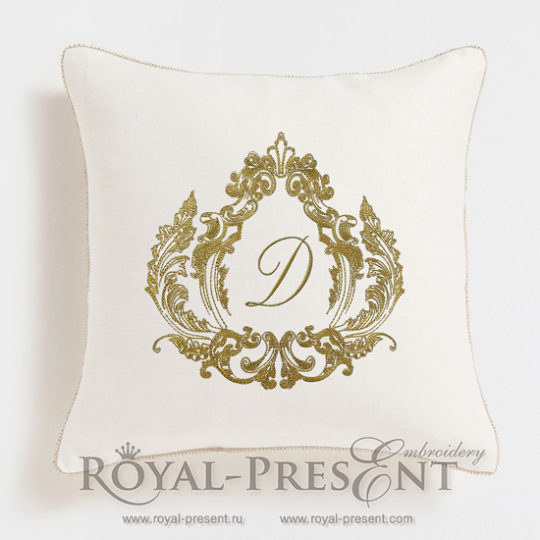 Дизайн машинной вышивки Ретро обрамление для монограммы