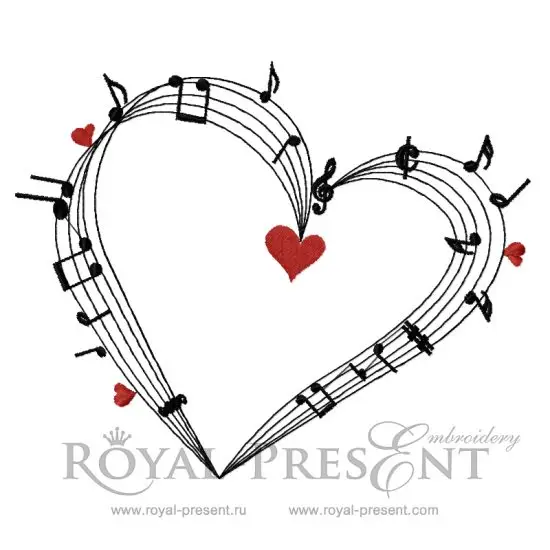 Дизайн машинной вышивки Love Music