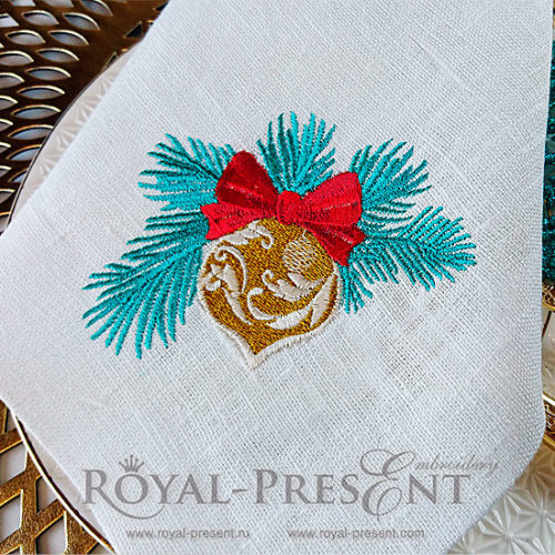 Дизайн машинной вышивки Новогодняя игрушка