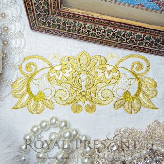 Дизайн машинной вышивки Роскошный золотой