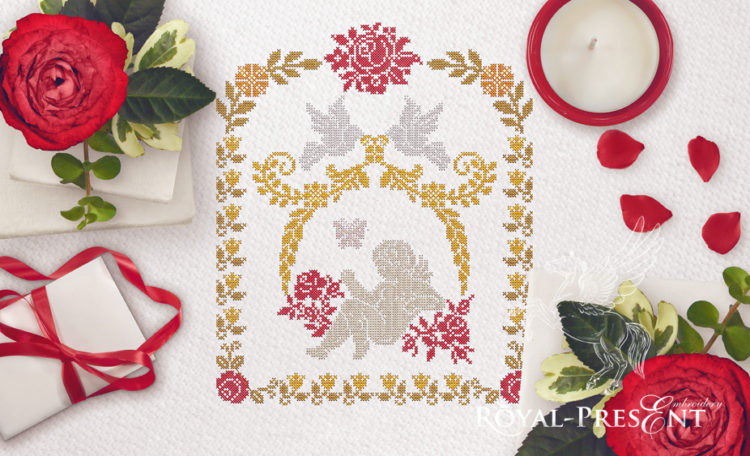 Дизайн для машинной вышивки крестом Амур