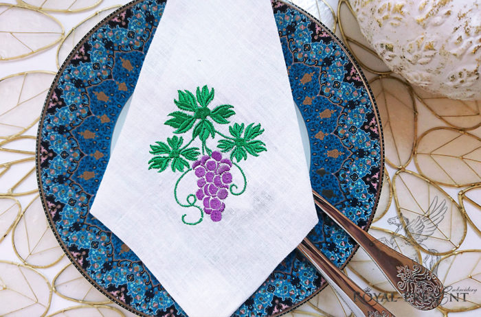 Дизайн машинной вышивки Веточка винограда