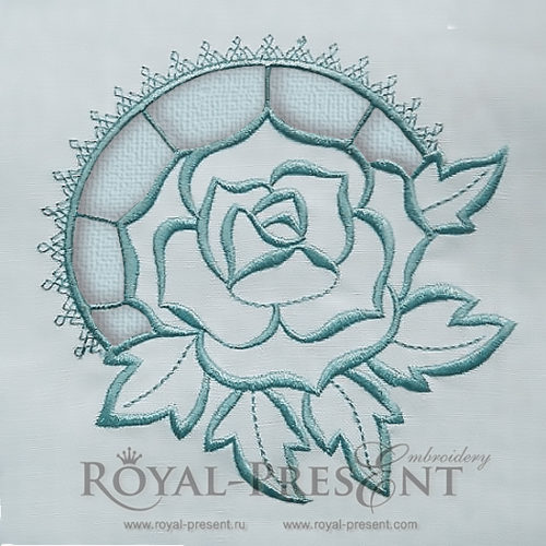 Дизайн машинной вышивки Роза ришелье