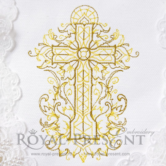 Дизайн машинной вышивки Винтажный крест