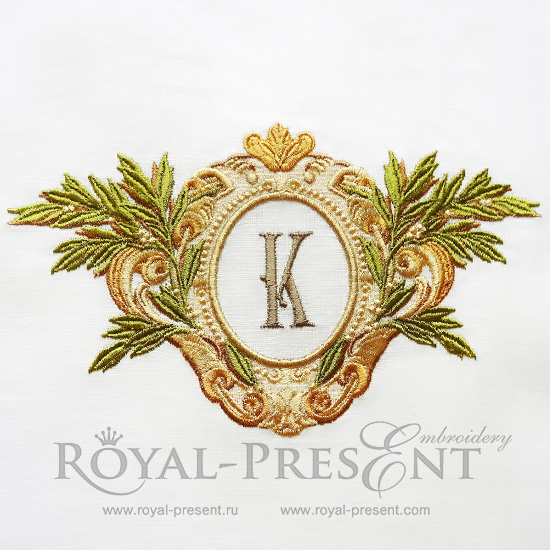 Дизайн машинной вышивки Винтажный вензель для монограммы