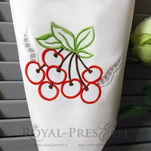 Дизайн машинной вышивки Вишенки ришелье