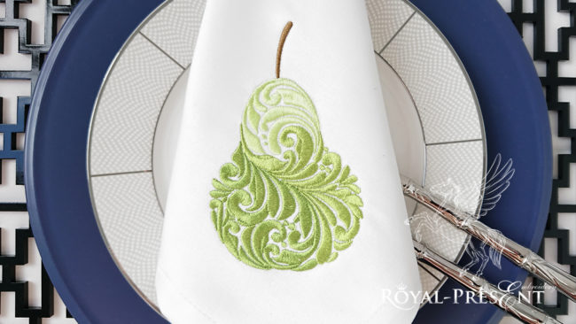 Дизайн машинной вышивки Витиеватая груша