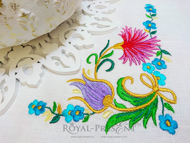 Дизайн машинной вышивки Восточный угловой орнамент