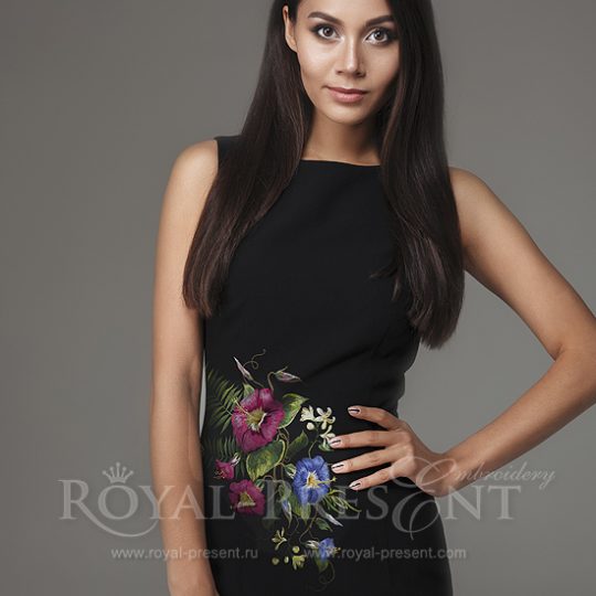 Дизайн Машинной Вышивки Вьюнки – 3 размера