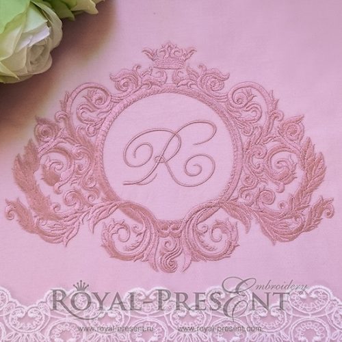 Дизайн машинной вышивки Стиль Барокко для монограммы - 2 размера