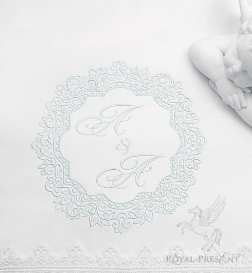 Дизайн машинной вышивки Винтажное обрамление для монограммы