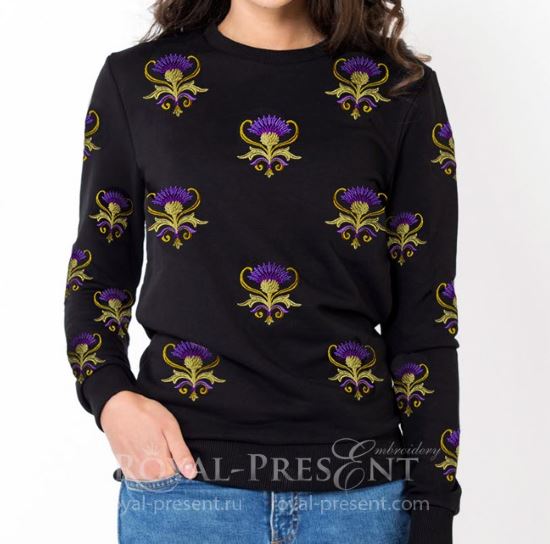 Дизайн машиной вышивки Золотой Чертополох