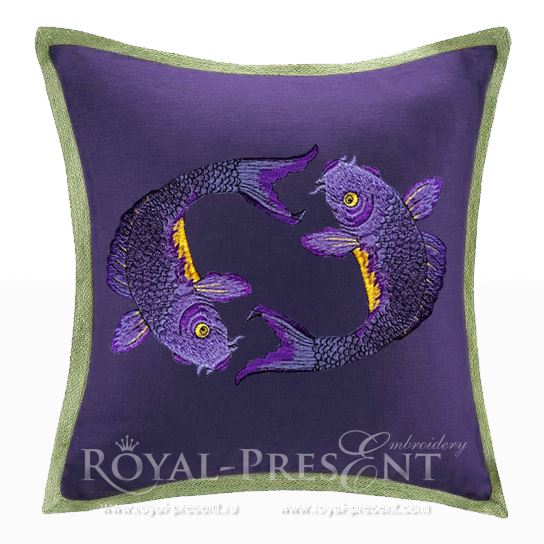 Дизайн для машинной вышивки Рыбка Карп Кои