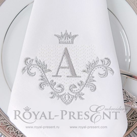 Дизайн машинной вышивки Барокко обрамление для монограммы