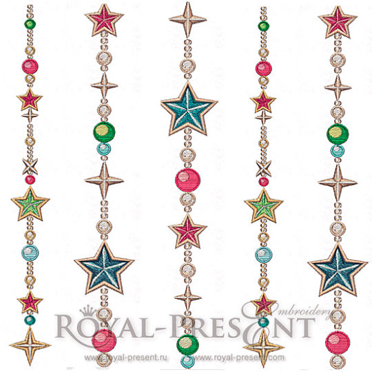 Дизайны машинной вышивки Новогодние гирлянды