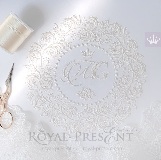 Дизайн машинной вышивки Свадебная рамка