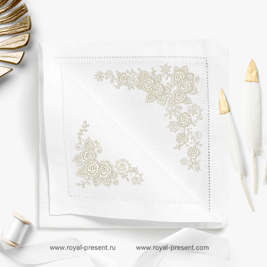 Два дизайна машинной вышивки Кружевные розы