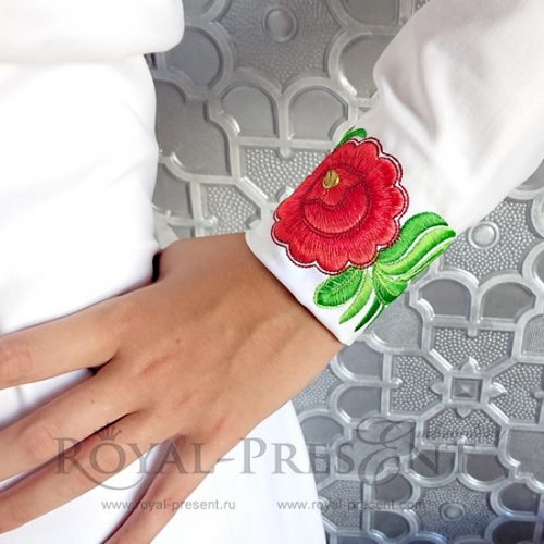 Дизайн машинной вышивки Элемент для цветочного бордюра