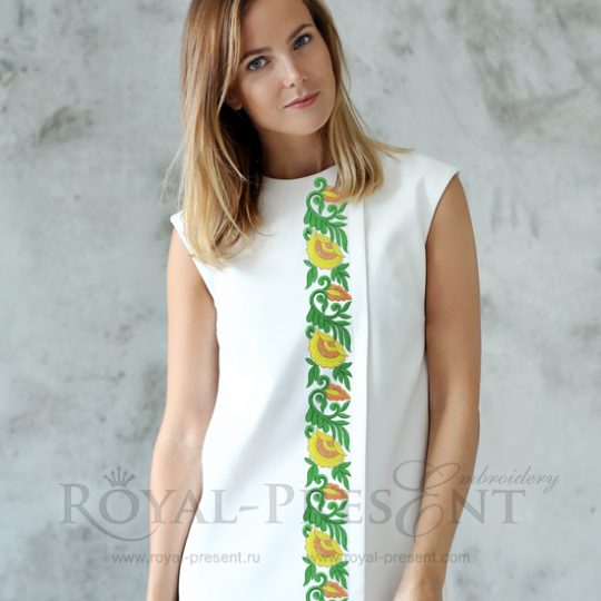 Дизайн машинной вышивки Элемент цветочного орнамента