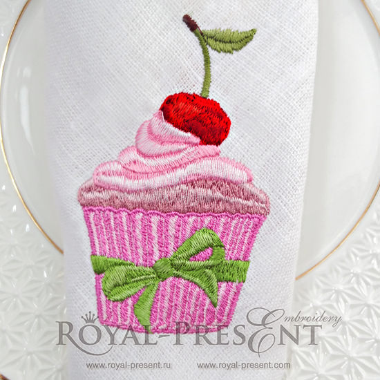 Дизайн машинной вышивки Вишневый кекс