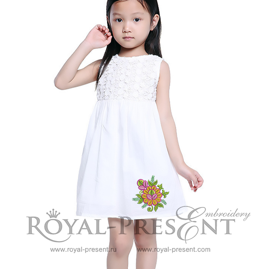 Дизайн для машинной вышивки бесплатно Цветочки