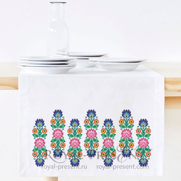 Дизайн машинной вышивки Польский вертикальный бордюр