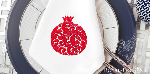 Орнаментальный Дизайн машинной вышивки Гранат