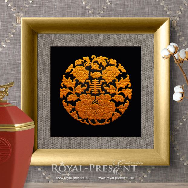 Китайский орнамент для машинной вышивки - 3 размера