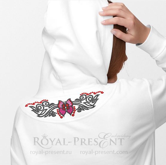 Дизайн машинной вышивки Бабочка тату