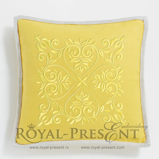 Дизайн машинной вышивки Классический растительный орнамент - 3 размера