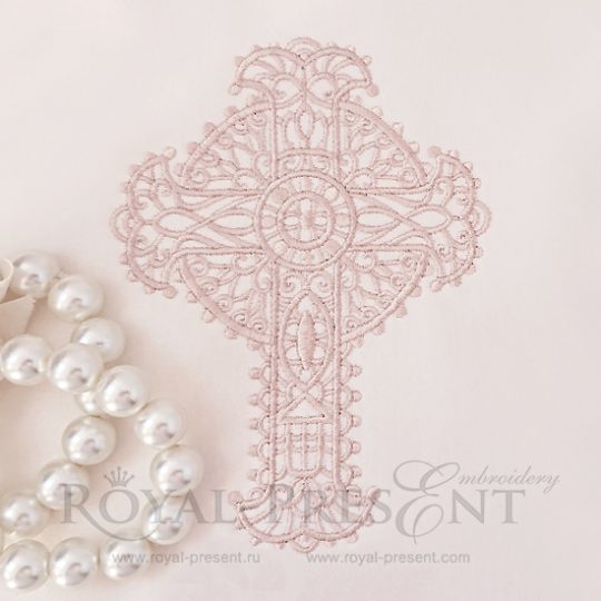 Дизайн для машинной вышивки Красивый ажурный крест