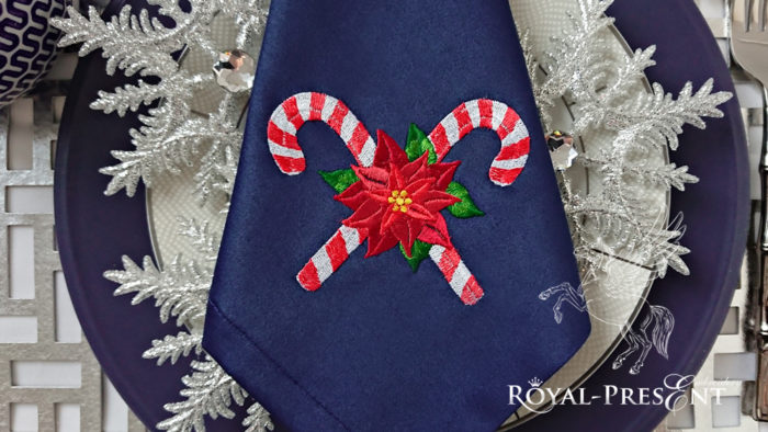 Рождественские леденцы Дизайн машинной вышивки