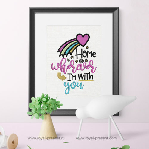 Мой дом там где ты дизайн вышивки