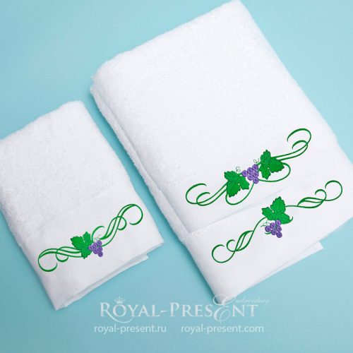 Набор дизайнов для машинной вышивки Декоративный виноград