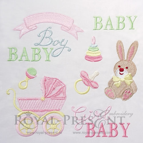 Набор дизайнов машинной вышивки для новорожденных