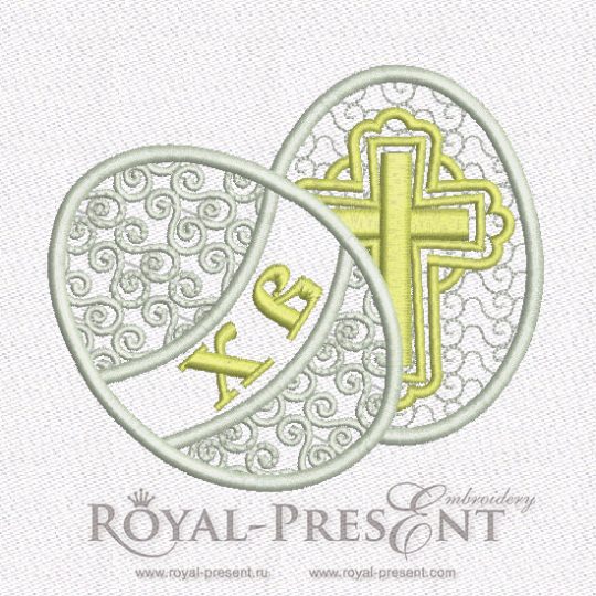 2 кружевных дизайна машинной вышивки Пасхальные яйца